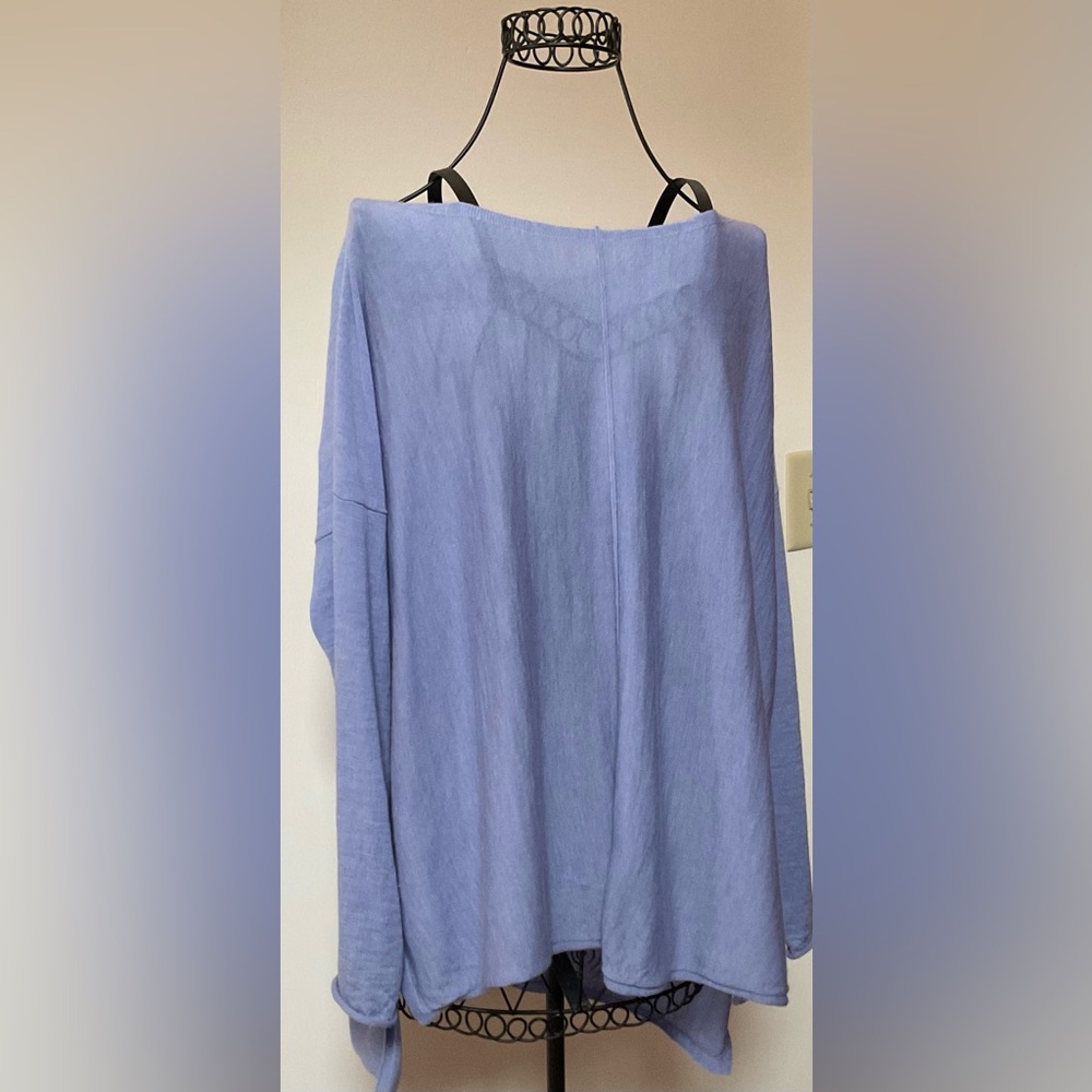 Eileen Fisher boat neck merino wool sweater, lavender, large
